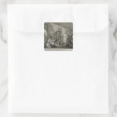 Plate VIII von A Rake's Progress, 1735 Quadratischer Aufkleber (Tasche)