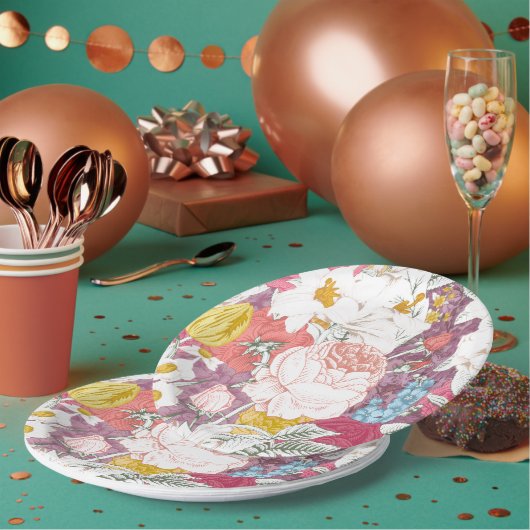 plate with flowering pappteller (Multi)