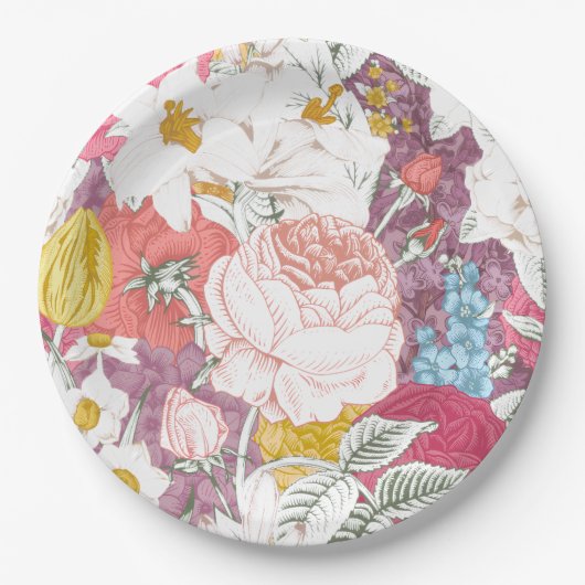 plate with flowering pappteller (Vorderseite)