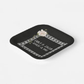 Plateau auf schwarzem Leder Pappteller (Gewinkelt)