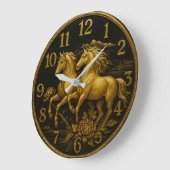 Plated Gold horse  Große Wanduhr (Winkel)