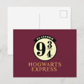 Platform 9 3/4 HOGWARTS™ EXPRESS-Symbol Einladungspostkarte (Vorne/Hinten)