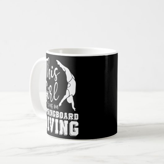 Platform Diver Girl - Springboard Diving Kaffeetasse (Vorderseite Links)
