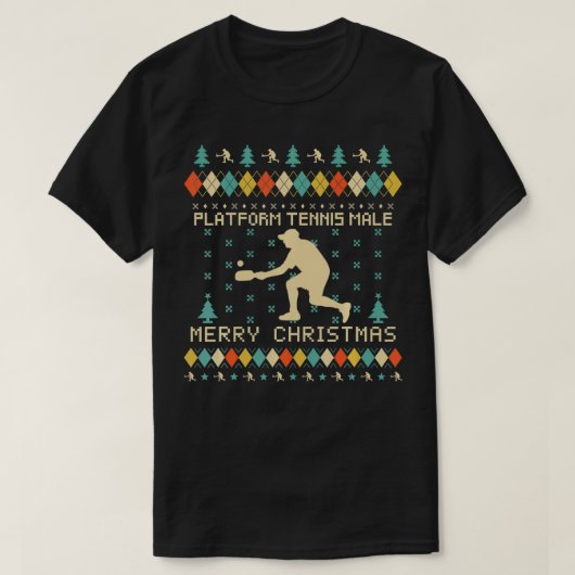 PLATFORM TENNIS MALE Funny Ugly Christmas Sweater T-Shirt (Design vorne)