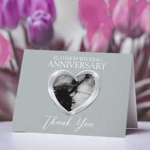 Platin 70. Hochzeitstag fügen Sie Ihr eigenes Foto Dankeskarte
