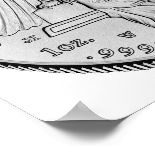 Platin-Amsel Poster (Ecke)