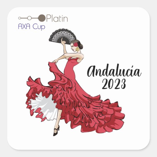 Platin, AXA Cup Sticker (Andalusien)-Schwarzer Tex (Vorderseite)