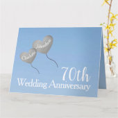 Platin-Ballon zum 70. Hochzeitstag Karte (Gelbe Blume)