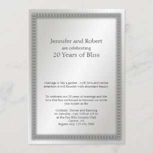 Platin-Blatt 20. Hochzeitstag Einladung