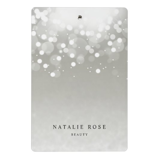 Platin Glow Personalisiert Mini Klemmbrett (Rückseite)