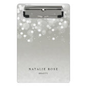 Platin Glow Personalisiert Mini Klemmbrett (Vorderseite)