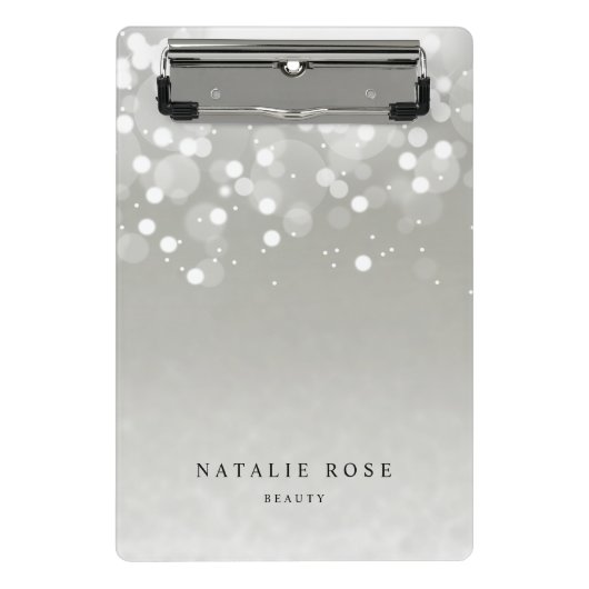 Platin Glow Personalisiert Mini Klemmbrett (Vorderseite)