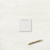 Platin-Grau minimalist schlicht lesbar modern Post-it Klebezettel (Auf Schreibtisch)