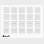 Platin-Grau minimalist schlicht modern Quadratischer Aufkleber (Blatt)