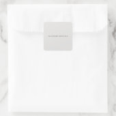 Platin-Grau minimalist schlicht modern Quadratischer Aufkleber (Tasche)
