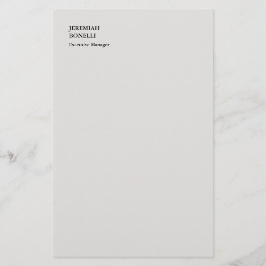 Platin grau minimalistisch modern briefpapier (Vorderseite)