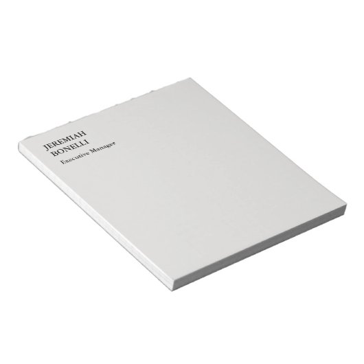 Platin grau minimalistisch modern notizblock (angewinkelt)