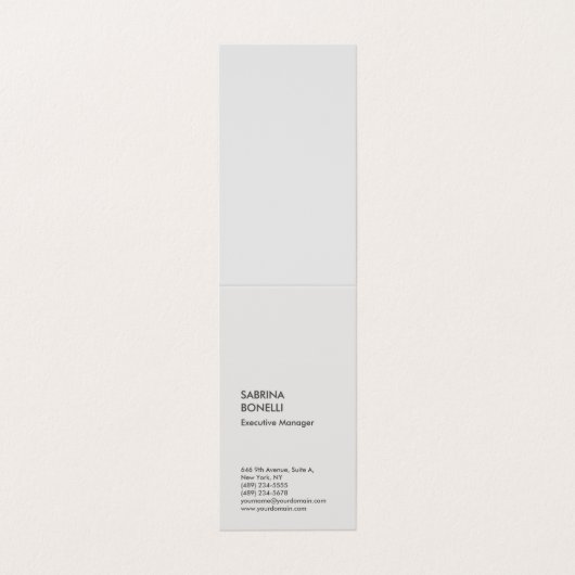 Platin grau minimalistisch modern visitenkarten (Außenseite Aufgefaltet)