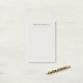 Platin-Grau Minimalistisch Schlicht Modern Eigener Post-it Klebezettel (Auf Schreibtisch)