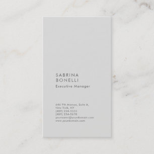 Platin-Grau minimalistisches Modern Visitenkarte