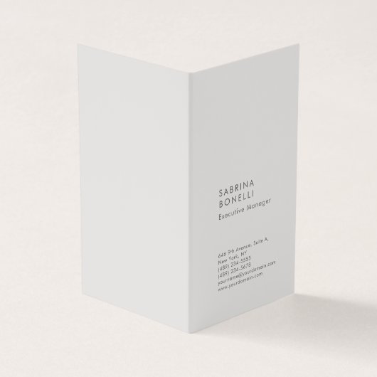 Platin-Grau minimalistisches Modern Visitenkarten (Vorderseite)
