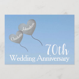 Platin-Herzballon zum 70. Hochzeitstag Einladung