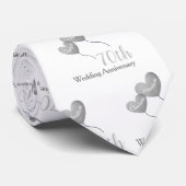 Platin-Herzballon zum 70. Hochzeitstag Krawatte (Gerollt)