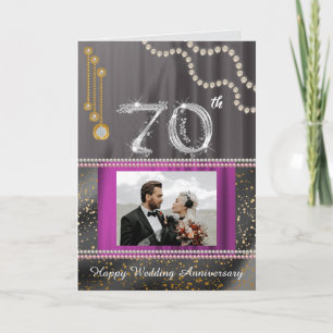 Platin-Jubiläum der 70. Hochzeit & Foto Karte