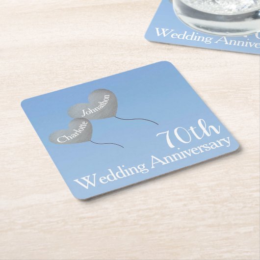 Platin-Jubiläum-Herzblasen im Himmel Rechteckiger Pappuntersetzer (angewinkelt)