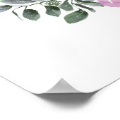 Platin Lila Pink Blütenweißes Brautparty Zeichen Poster (Ecke)