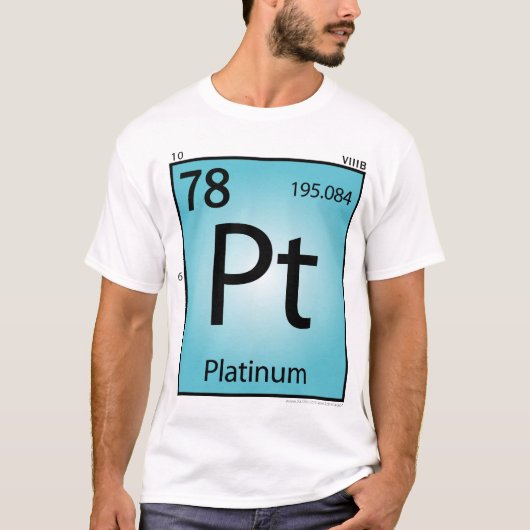 Platin- (Pt)Element-T - Shirt - nur Front (Vorderseite)