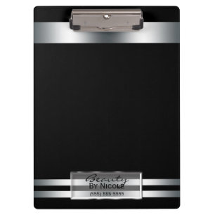 Platin Silber Glanz Elegante Glamour Personalisier Klemmbrett