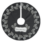 Platin-silberner Stechpalme-Rock Polyester Weihnachtsbaumdecke (Vorderseite)