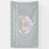Platin Wedding-Jubiläumsherz-Foto Banner (Vertikal)