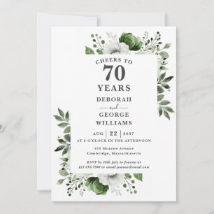 Platin Zum 70. Hochzeitstag Cheers  Einladung