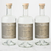 Platinbeige mit Glitzer Initial Product Label Alkoholflaschenetikett (Flaschen)