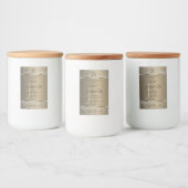 Platinbeige mit Glitzer Initial Product Label Lebensmitteletikett (Flaschen)