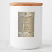 Platinbeige mit Glitzer Initial Product Label Lebensmitteletikett (Vorderseite)