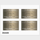 Platinbeige mit Glitzer Initial Product Label Rechteckiger Aufkleber (Blatt)