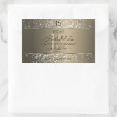 Platinbeige mit Glitzer Initial Product Label Rechteckiger Aufkleber (Tasche)