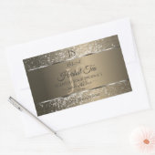 Platinbeige mit Glitzer Initial Product Label Rechteckiger Aufkleber (Umschlag)