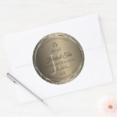 Platinbeige mit Glitzer Initial Product Label Runder Aufkleber (Umschlag)