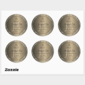 Platinbeige mit Glitzer Initial Product Label Runder Aufkleber (Blatt)