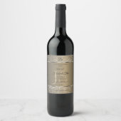 Platinbeige mit Glitzer Initial Product Label Weinetikett (Vorderseite)
