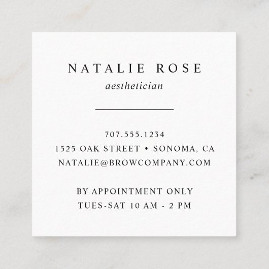 Platinbläschen oder Makeup Artist Quadratische Visitenkarte (Rückseite)