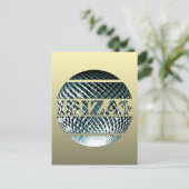 Platinblau-Ibiza-Disco Postkarte (Stehend Vorderseite)