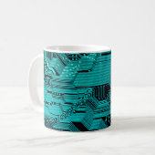 Platine. Elektronische Computerhardware-Technologi Kaffeetasse (Vorderseite Links)