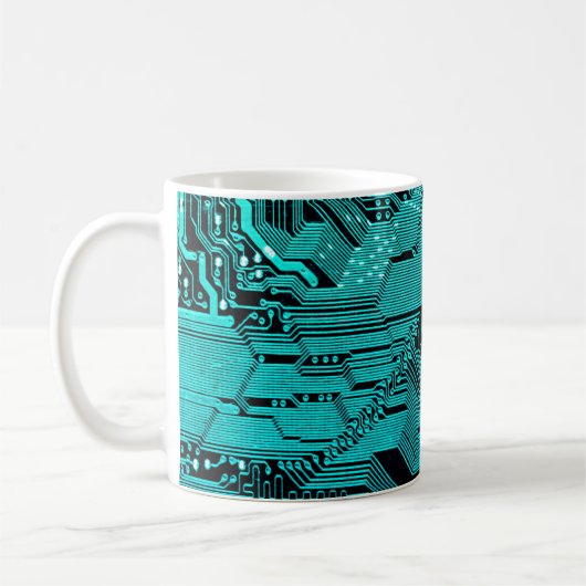 Platine. Elektronische Computerhardware-Technologi Kaffeetasse (Links)