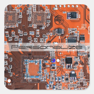 Platine für gedruckte Leiterplatten Orange-Platine Quadratischer Aufkleber