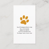 Platine für niedliche Heimtiere Visitenkarte (Rückseite)